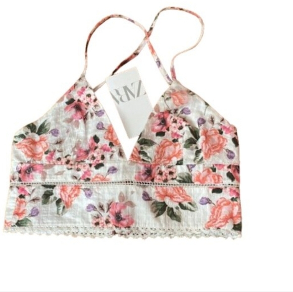 Zara Floral Tie Crop Top - Picture 13 of 13